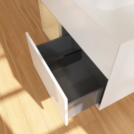 Тумба під раковину Villeroy & Boch Finion 100х50,1 см з підсвіткою МДФ білий глянцевий лак/скло біле матове F361PCGF