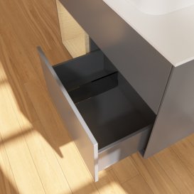 Тумба под раковину Villeroy & Boch Finion 100х50,1 см с подсветкой МДФ антрацит матовый лак/стекло белое матовое F361PCGK