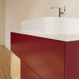 Тумба под раковину Villeroy & Boch Finion 100х50,1 см с подсветкой МДФ пион матовый лак/стекло белое матовое F361PCHB