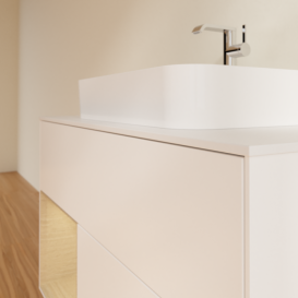 Тумба під раковину Villeroy & Boch Finion 100х50,1 см із підсвічуванням МДФ білий матовий лак/скло біле матове F361PCMT