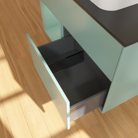 Тумба під раковину Villeroy & Boch Finion 100х50,1 см із підсвічуванням МДФ оливковий матовий лак/скло чорне матове F362GMGM