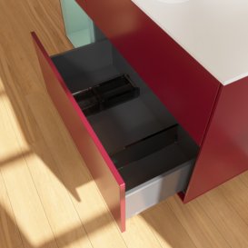 Тумба под раковину Villeroy & Boch Finion 120х50,1 см с подсветкой МДФ пион матовый лак/стекло белое матовое G701GMHB