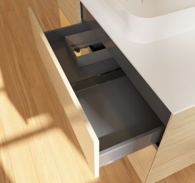 Тумба под раковину Villeroy & Boch Finion 120х50,1 см с подсветкой МДФ шпон дуба/стекло белое матовое G701HFPC