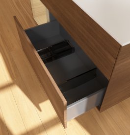 Тумба под раковину Villeroy & Boch Finion 120х50,1 см с подсветкой МДФ шпон грецкого ореха/стекло белое матовое G701PCGN