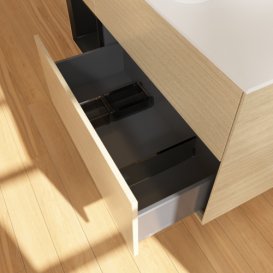 Тумба під раковину Villeroy & Boch Finion 120х50,1 см із підсвічуванням МДФ шпон дуба/скло біле матове G701PDPC