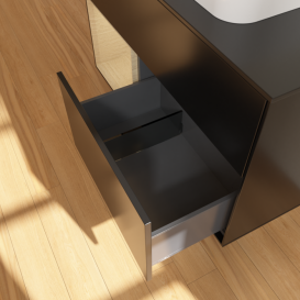 Тумба під раковину Villeroy & Boch Finion 100х50,1 см із підсвічуванням МДФ чорний матовий лак/скло біле матове F362PCPD