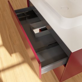 Тумба під раковину Villeroy & Boch Finion 100х50,1 см з підсвічуванням МДФ півонія матовий лак/скло біле матове G361GFHB