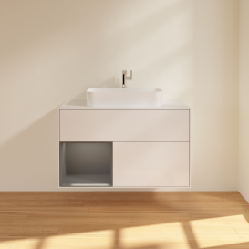 Тумба под раковину Villeroy & Boch Finion 100х50,1 см с подсветкой МДФ глянцевый белый лак/стекло белое матовое G361GKGF