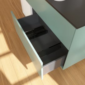 Тумба под раковину Villeroy & Boch Finion 120х50,1 см с подсветкой МДФ оливковый матовый лак/стекло черное матовое G702HGGM