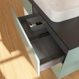 Тумба под раковину Villeroy & Boch Finion 120х50,1 см с подсветкой МДФ оливковый матовый лак/стекло черное матовое G702HGGM