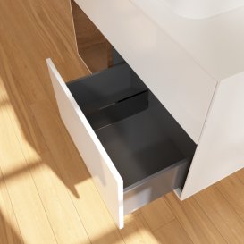 Тумба під раковину Villeroy & Boch Finion 100х50,1 см з підсвіткою МДФ білий глянцевий лак/скло біле матове G361GNGF