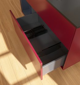 Тумба під раковину Villeroy & Boch Finion 120х50,1 см з підсвічуванням МДФ півонія матовий лак/скло чорне матове G702HGHB