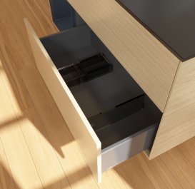 Тумба під раковину Villeroy & Boch Finion 120х50,1 см із підсвічуванням МДФ шпон дуба/скло чорне матове G702HGPC