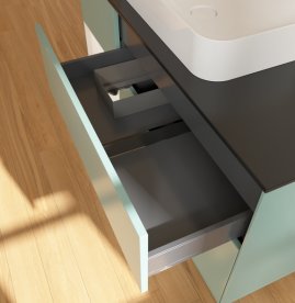 Тумба под раковину Villeroy & Boch Finion 120х50,1 см с подсветкой МДФ оливковый матовый лак/стекло черное матовое G702MTGM