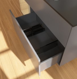 Тумба под раковину Villeroy & Boch Finion 120х50,1 см с подсветкой МДФ антрацит матовый лак/стекло черное матовое G702PCGK