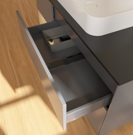 Тумба под раковину Villeroy & Boch Finion 120х50,1 см с подсветкой МДФ антрацит матовый лак/стекло черное матовое G702PCGK