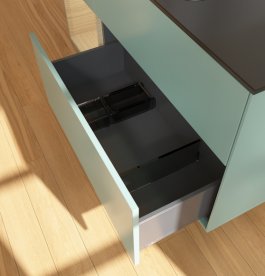 Тумба під раковину Villeroy & Boch Finion 120х50,1 см із підсвічуванням МДФ оливковий матовий лак/скло чорне матове G702PCGM