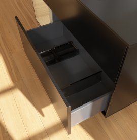 Тумба под раковину Villeroy & Boch Finion 120х50,1 см с подсветкой МДФ черный матовый лак/стекло черное матовое G702PCPD