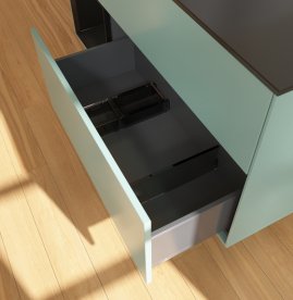 Тумба под раковину Villeroy & Boch Finion 120х50,1 см с подсветкой МДФ оливковый матовый лак/стекло черное матовое G702PDGM