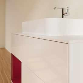 Тумба под раковину Villeroy & Boch Finion 100х50,1 см с подсветкой МДФ глянцевый белый лак/стекло белое матовое G361HBGF