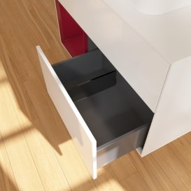 Тумба под раковину Villeroy & Boch Finion 100х50,1 см с подсветкой МДФ глянцевый белый лак/стекло белое матовое G361HBGF