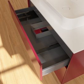 Тумба під раковину Villeroy & Boch Finion 100х50,1 см з підсвічуванням МДФ півонія матовий лак/скло біле матове G361HBHB