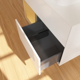 Тумба под раковину Villeroy & Boch Finion 100х50,1 см с подсветкой МДФ глянцевый белый лак/стекло белое матовое G361HFGF