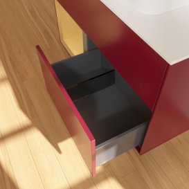 Тумба под раковину Villeroy & Boch Finion 100х50,1 см с подсветкой МДФ пион матовый лак/стекло белое матовое G361HFHB