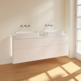 Тумба под раковину Villeroy & Boch Finion 160х50,1 см с подсветкой МДФ белый матовый лак/стекло белое матовое G72100MT