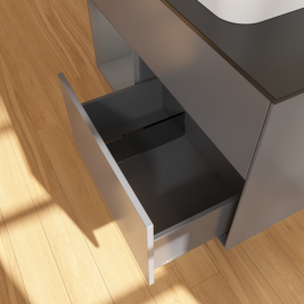 Тумба під раковину Villeroy & Boch Finion 100х50,1 см з підсвічуванням МДФ антрацит матовий лак/скло чорне матове G362GKGK