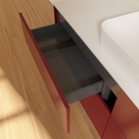 Тумба под раковину Villeroy & Boch Finion 160х50,1 см МДФ пион матовый лак/стекло белое матовое F73100HB