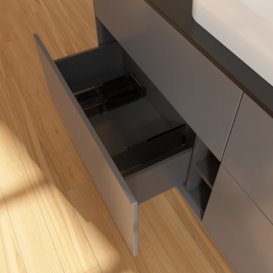 Тумба под раковину Villeroy & Boch Finion 160х50,1 см МДФ антрацит матовый лак/стекло черное матовое F73200GK