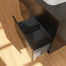 Тумба під раковину Villeroy & Boch Finion 100х50,1 см із підсвічуванням МДФ чорний матовий лак/скло чорне матове G362GNPD