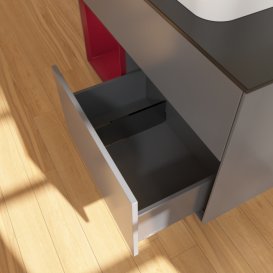 Тумба під раковину Villeroy & Boch Finion 100х50,1 см з підсвічуванням МДФ антрацит матовий лак/скло чорне матове G362HBGK