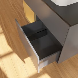 Тумба под раковину Villeroy & Boch Finion 100х50,1 см с подсветкой МДФ антрацит матовый лак/стекло черное матовое G362HFGK