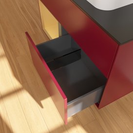 Тумба под раковину Villeroy & Boch Finion 100х50,1 см с подсветкой МДФ пион матовый лак/стекло черное матовое G362HFHB