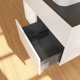 Тумба під раковину Villeroy & Boch Finion 100х50,1 см із підсвічуванням МДФ білий матовий лак/скло чорне матове G362MTMT