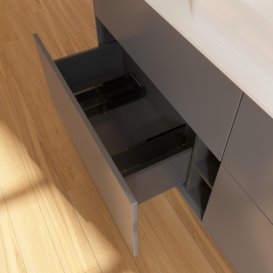 Тумба под раковину Villeroy & Boch Finion 160х50,1 см с подсветкой МДФ антрацит матовый лак/стекло белое матовое G73100GK