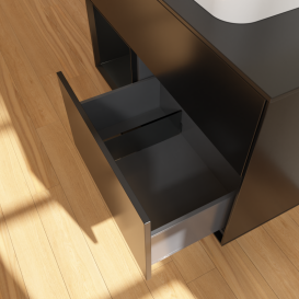 Тумба під раковину Villeroy & Boch Finion 100х50,1 см із підсвічуванням МДФ чорний матовий лак/скло чорне матове G362PDPD