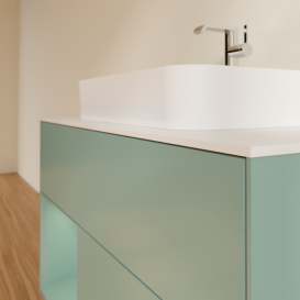 Тумба под раковину Villeroy & Boch Finion 100х50,1 см с подсветкой МДФ оливковый матовый лак/стекло белое матовое G361GMGM