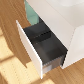 Тумба под раковину Villeroy & Boch Finion 100х50,1 см с подсветкой МДФ белый матовый лак/стекло белое матовое G361GMMT