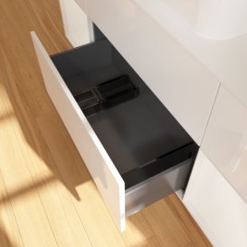 Тумба под раковину Villeroy & Boch Finion 160х50,1 см с подсветкой МДФ глянцевый белый лак/стекло белое матовое F741GFGF