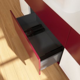 Тумба под раковину Villeroy & Boch Finion 160х50,1 см с подсветкой МДФ пион матовый лак/стекло белое матовое F741GFHB