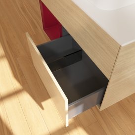 Тумба под раковину Villeroy & Boch Finion 100х50,1 см с подсветкой МДФ шпон дуба/стекло белое матовое G361HBPC