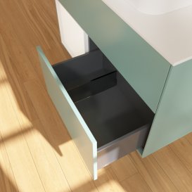 Тумба під раковину Villeroy & Boch Finion 100х50,1 см із підсвічуванням МДФ оливковий матовий лак/скло біле матове G361MTGM