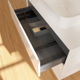 Тумба под раковину Villeroy & Boch Finion 100х50,1 см с подсветкой МДФ глянцевый белый лак/стекло белое матовое G361PCGF