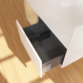 Тумба під раковину Villeroy & Boch Finion 100х50,1 см із підсвічуванням МДФ білий матовий лак/скло біле матове G361PCMT