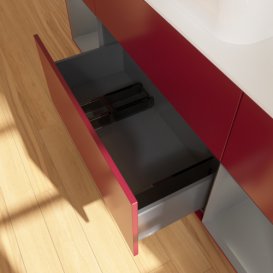 Тумба под раковину Villeroy & Boch Finion 160х50,1 см с подсветкой МДФ пион матовый лак/стекло белое матовое F741GKHB