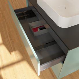 Тумба під раковину Villeroy & Boch Finion 100х50,1 см із підсвічуванням МДФ оливковий матовий лак/скло чорне матове G362HBGM