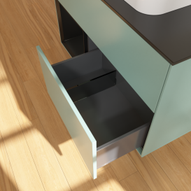 Тумба под раковину Villeroy & Boch Finion 100х50,1 см с подсветкой МДФ оливковый матовый лак/стекло черное матовое G362PDGM